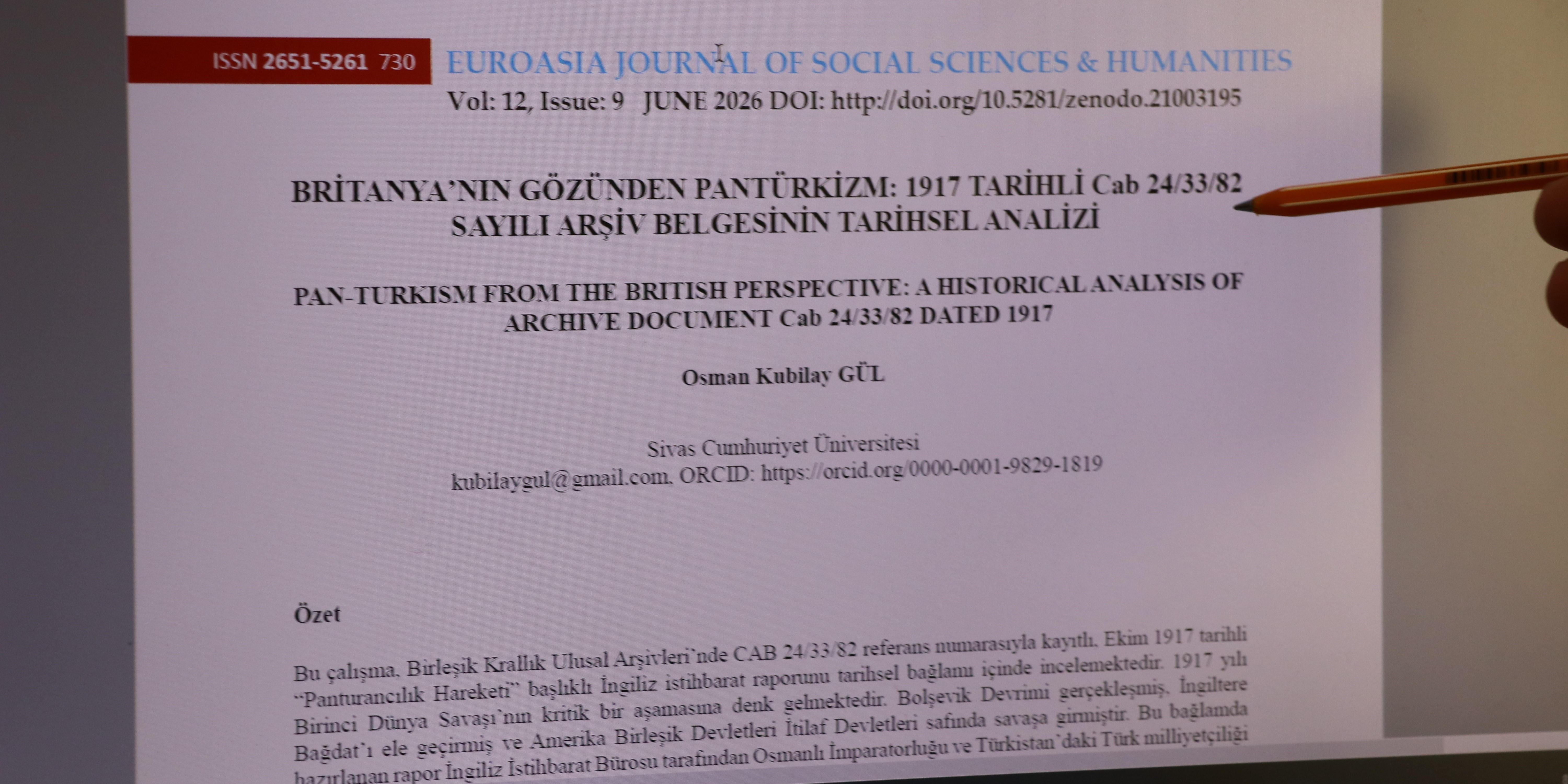 İngiliz arşivlerindeki gizli rapor Sivas'ta gün yüzüne çıkarıldı