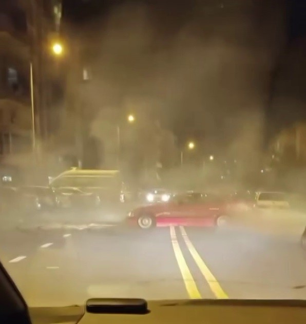 Sivas'ta maganda drift için yanlış yeri seçti!