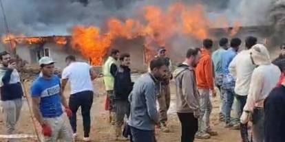 Şantiye alanında yangın paniği