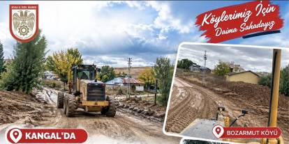 Sivas'ın Kangal İlçesinde Selin Zarar Verdiği Köy Yollarında Çalışma Başlatıldı!