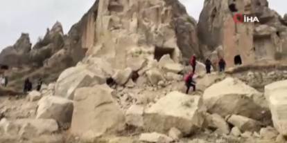 Kapadokya'da peribacası yıkıldı: Ölü ve yaralılar var