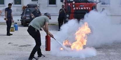 Sivas'ta personele yangın eğitimi