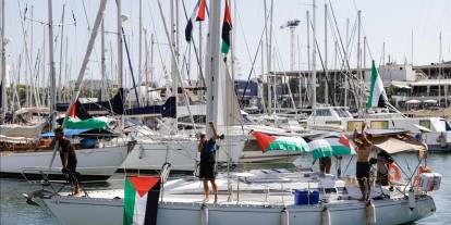 Onlarca tekne Filistin için Akdeniz'de yelken açtı