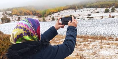Sivas'ta iki mevsim aynı anda  yaşandı