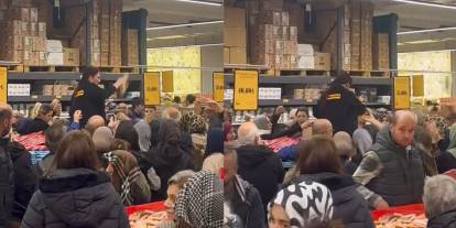 Süpermarkette kampanya izdihama yol açtı