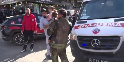 Asansör yangını: Anne-çocuk ve 2 itfaiye eri dumandan etkilendi