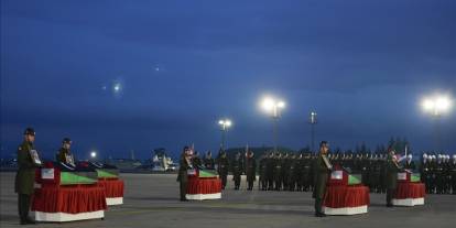 Düşen uçakta hayatını kaybeden Libya askeri heyeti için Ankara'da tören düzenlendi