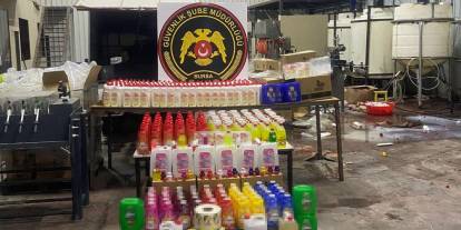 Sahte temizlik malzemesi satan depoya baskın