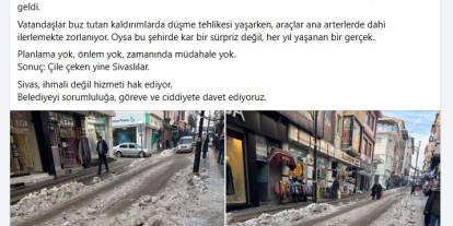 CHP’den Sivas Belediyesi’ne kar tepkisi: Çileye dönüştü