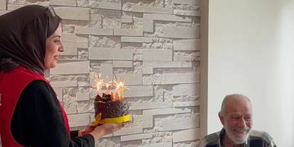 Sivas'ta şehit babasına doğum günü sürprizi