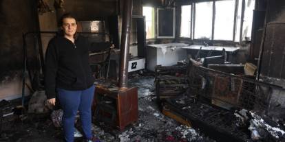 Yangında 4 çocuğuyla birlikte felaketi yaşayan annenin tek başına verdiği emek küle döndü