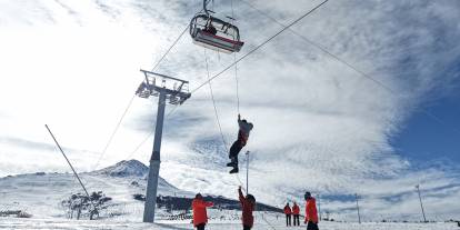 Yıldız Dağı'nda çığ ve kurtarma tatbikatı yapıldı
