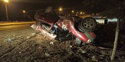 Sivas'ta takla atan aracın sürücüsü kurtarılamadı