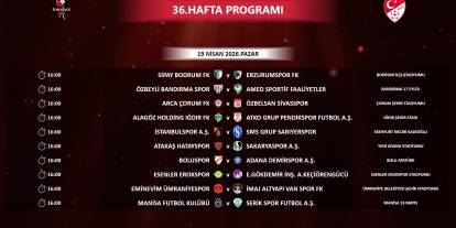 Trendyol 1. Lig'de 36. hafta programı açıklandı