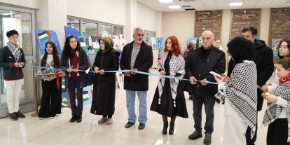 Sivas'ta, Filistin temalı resim sergisi açıldı