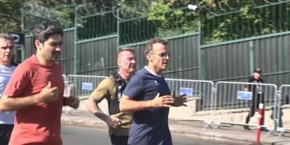 Macron, Ankara'da sabah koşusunda